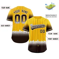 Yellow San Diego City Silhouette Baseball Jersey 2