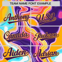 Yellow Split Fluid Pattern Authentic Baseball Jersey 3