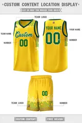 Yellow Square Grid Graffiti Basketball Jersey 2