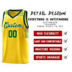 Yellow Square Grid Graffiti Basketball Jersey 4