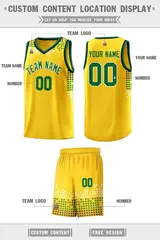 Yellow Square Grid Graffiti Basketball Jersey 6