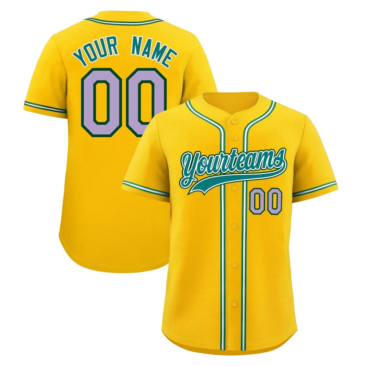 Yellow Team Baseball Jersey