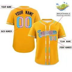 Yellow Transgender Pride Month Classic Baseball Jersey 2