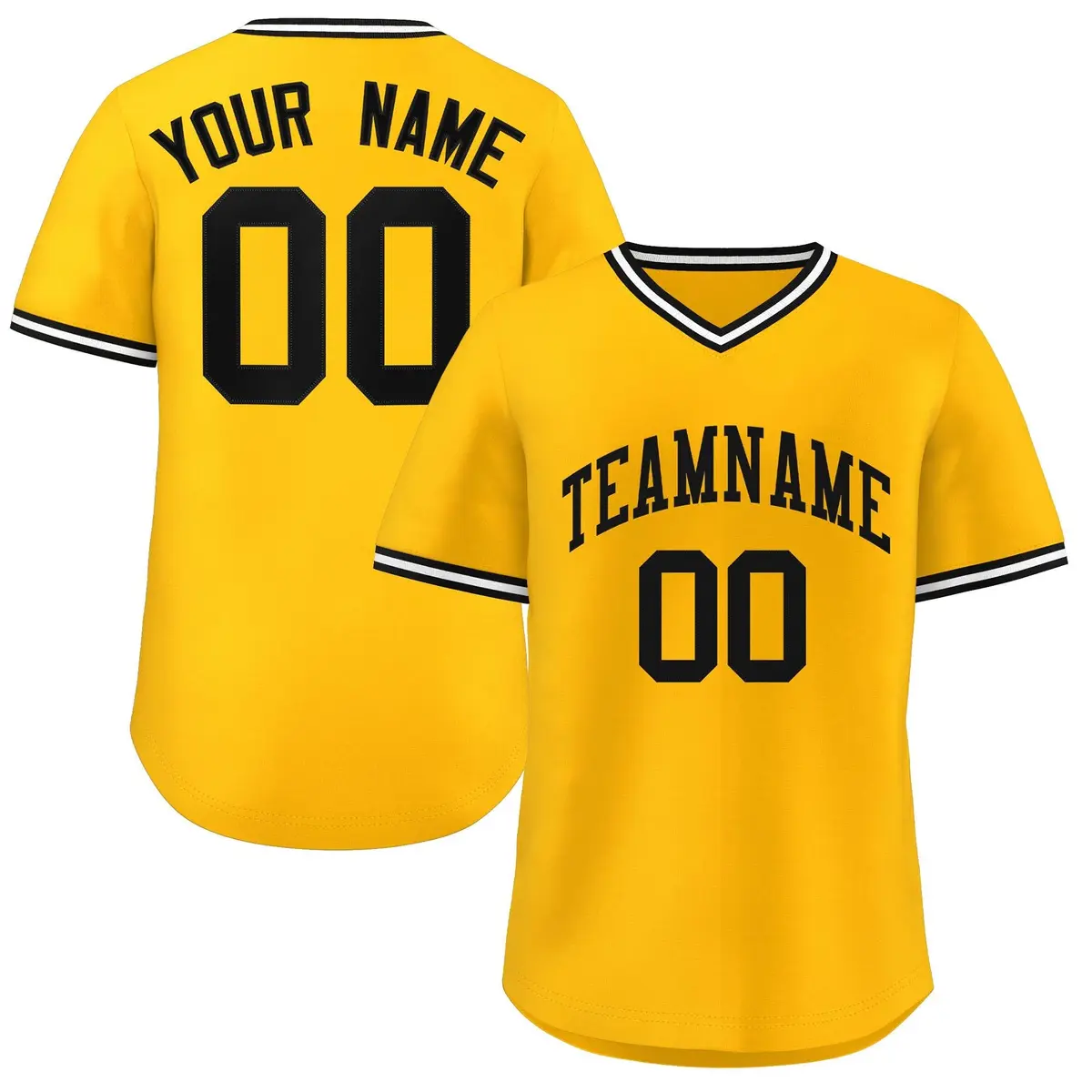 Yellow White Authentic Classic Pullover Baseball Jersey