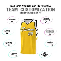 Yellow White-Black Classic Basketball Jersey Set 4