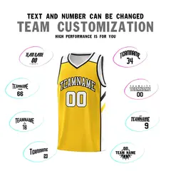 Yellow White-Black Classic Basketball Jersey Set 4