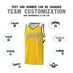 Yellow White-Black Classic Basketball Jersey Set 4