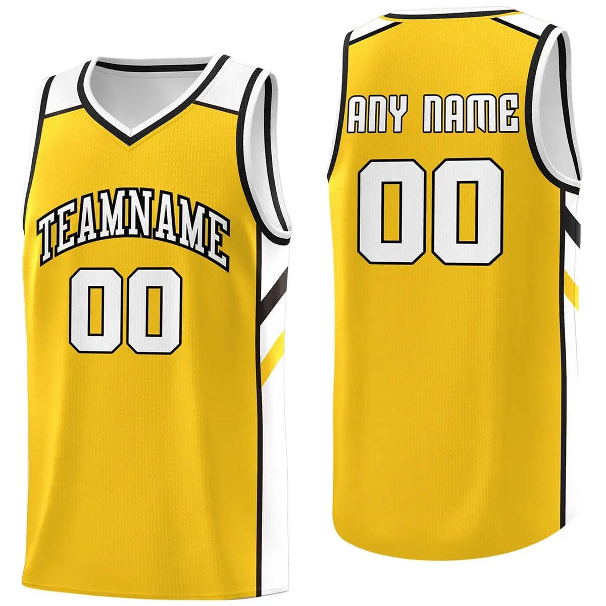Yellow-White Classic Athletic Men/Boy Basketball Jersey
