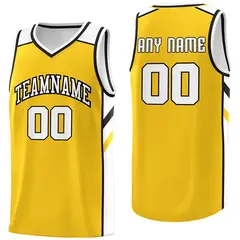 Yellow-White Classic Athletic Men/Boy Basketball Jersey