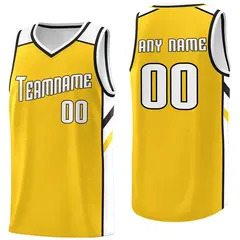 Yellow White Classic Breathable Basketball Jersey
