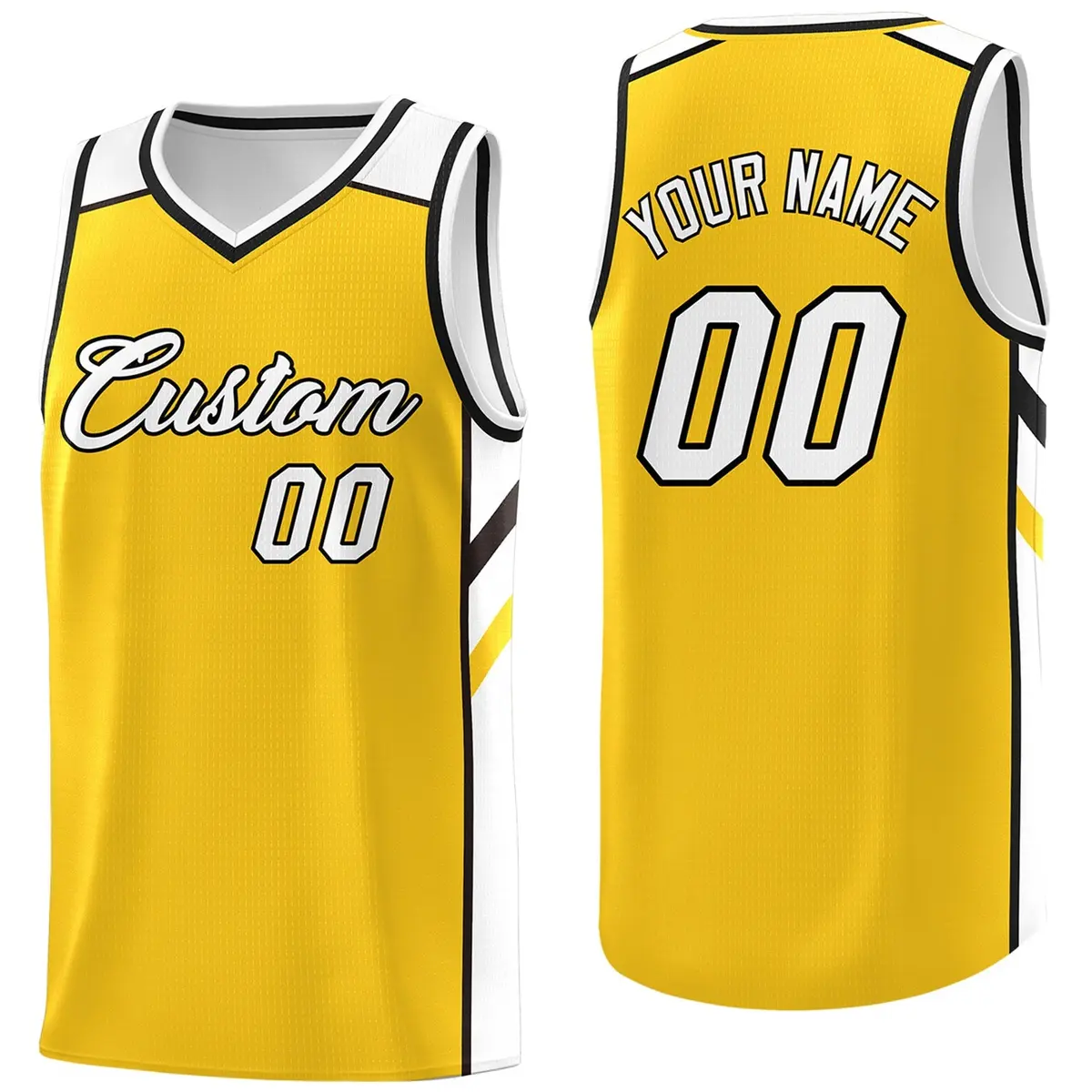 Yellow White Classic Men/Boy Athletic Basketball Jersey