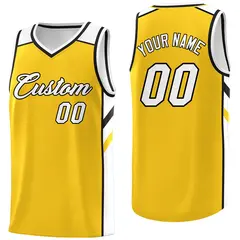 Yellow White Classic Men/Boy Athletic Basketball Jersey