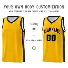 Yellow White Classic Mesh Sport Basketball Jersey 3
