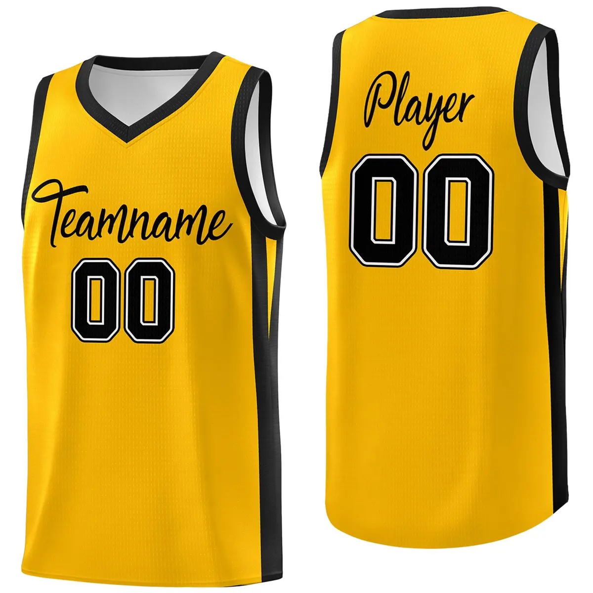 Yellow White Classic Mesh Sport Basketball Jersey