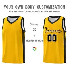Yellow White Classic Mesh Sport Basketball Jersey 3