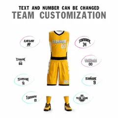 Yellow White Double Side Sportswear Basketball Jersey 2