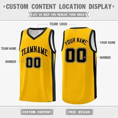 Yellow White Double Side Tops Basketball Jersey 2