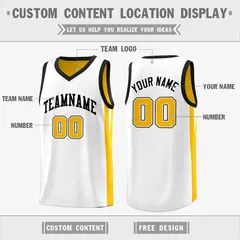 Yellow White Double Side Tops Basketball Jersey 3