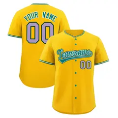 Yellow White Green Stitched Baseball Jersey