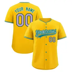 Yellow White Green Baseball Jersey 1