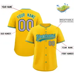 Yellow White Green Baseball Jersey 2