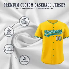 Yellow White Green Baseball Jersey 3