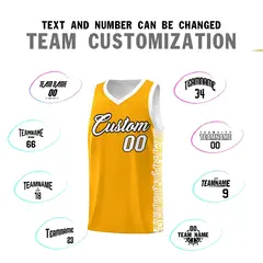 Yellow White Indians Pattern Basketball Jersey 4