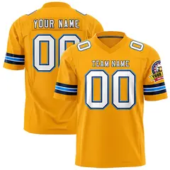 Yellow White-Navy Classic Authentic Football Jersey 1