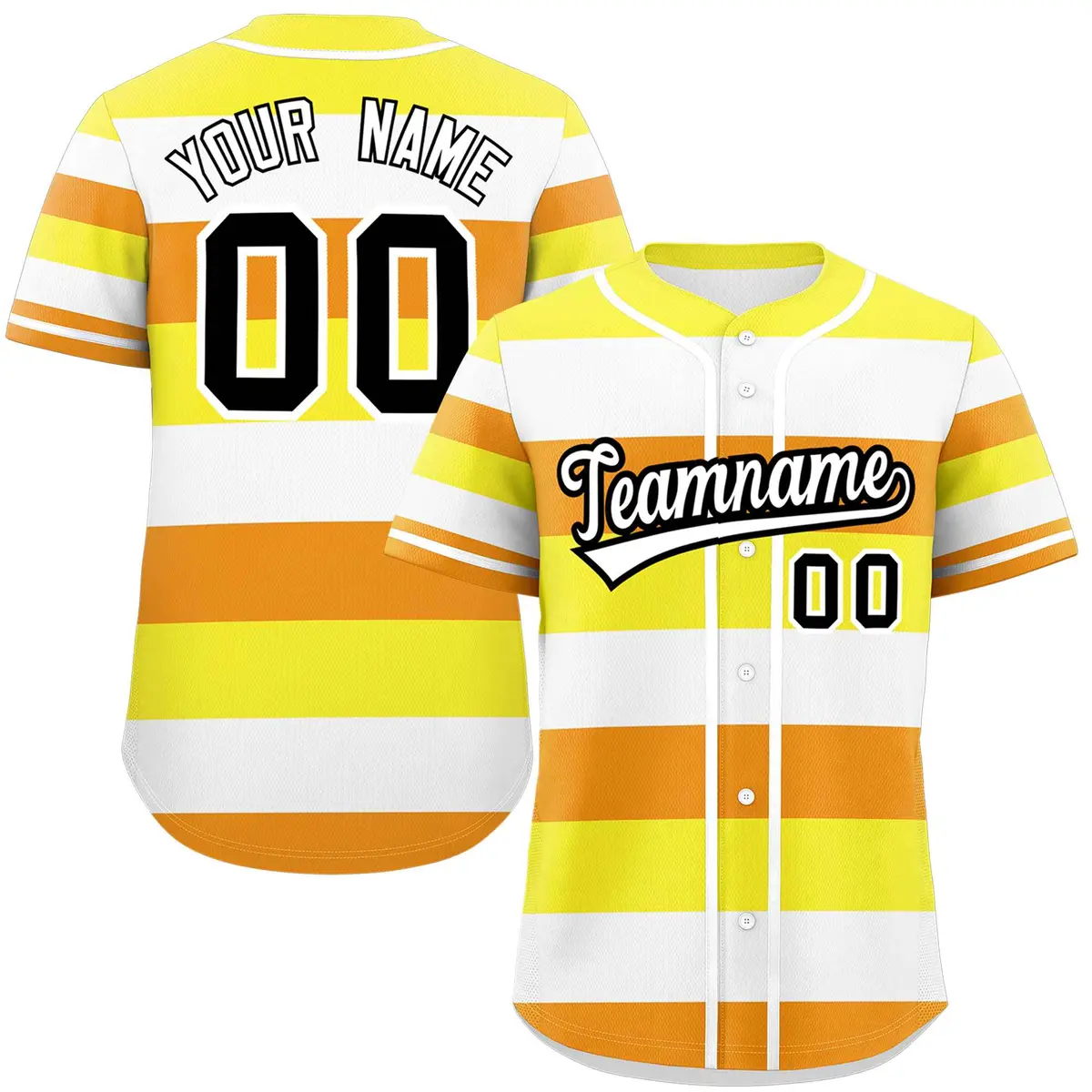 Yellow White-Orange Maverique Pride Color Block Baseball Jersey