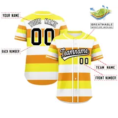 Yellow White-Orange Maverique Pride Color Block Baseball Jersey 2