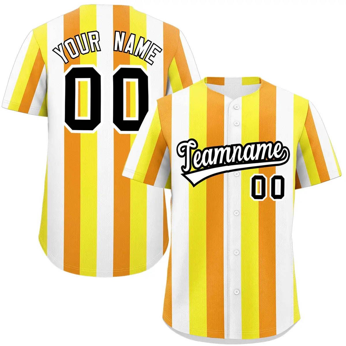 Yellow White-Orange Maverique Pride Color Block Baseball Jersey