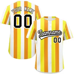 Yellow White-Orange Maverique Pride Color Block Baseball Jersey 1