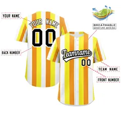 Yellow White-Orange Maverique Pride Color Block Baseball Jersey 2