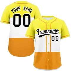 Yellow White-Orange Maverique Pride Color Block Baseball Jersey