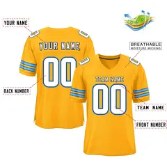 Yellow White-Powder Blue Mesh Football Jersey 2