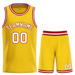 Yellow White-Red Bull Classic Sets Basketball Jersey