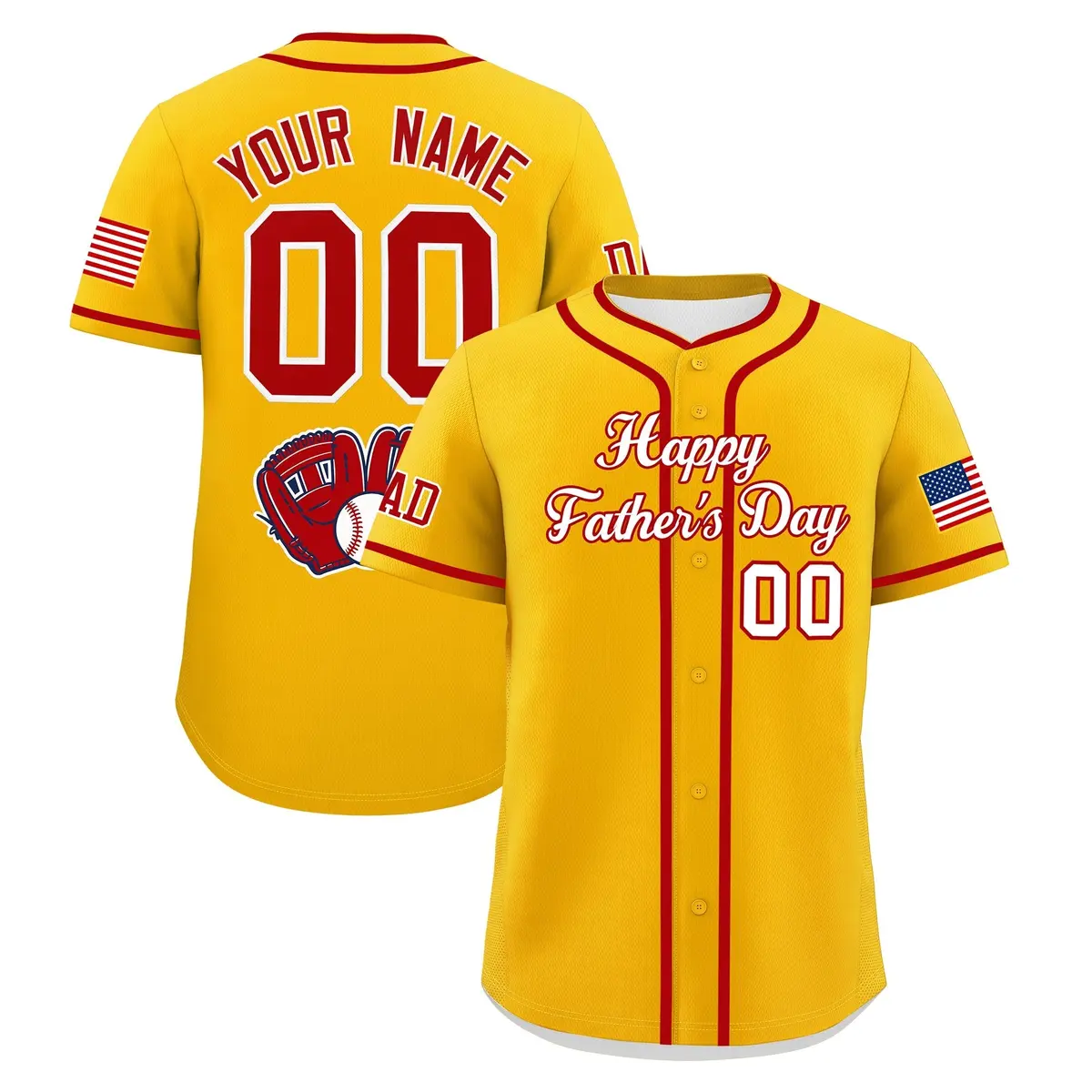 Yellow White Red Father's Day Classic Baseball Jersey