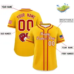 Yellow White Red Father's Day Classic Baseball Jersey 2