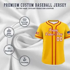 Yellow White Red Father's Day Classic Baseball Jersey 3