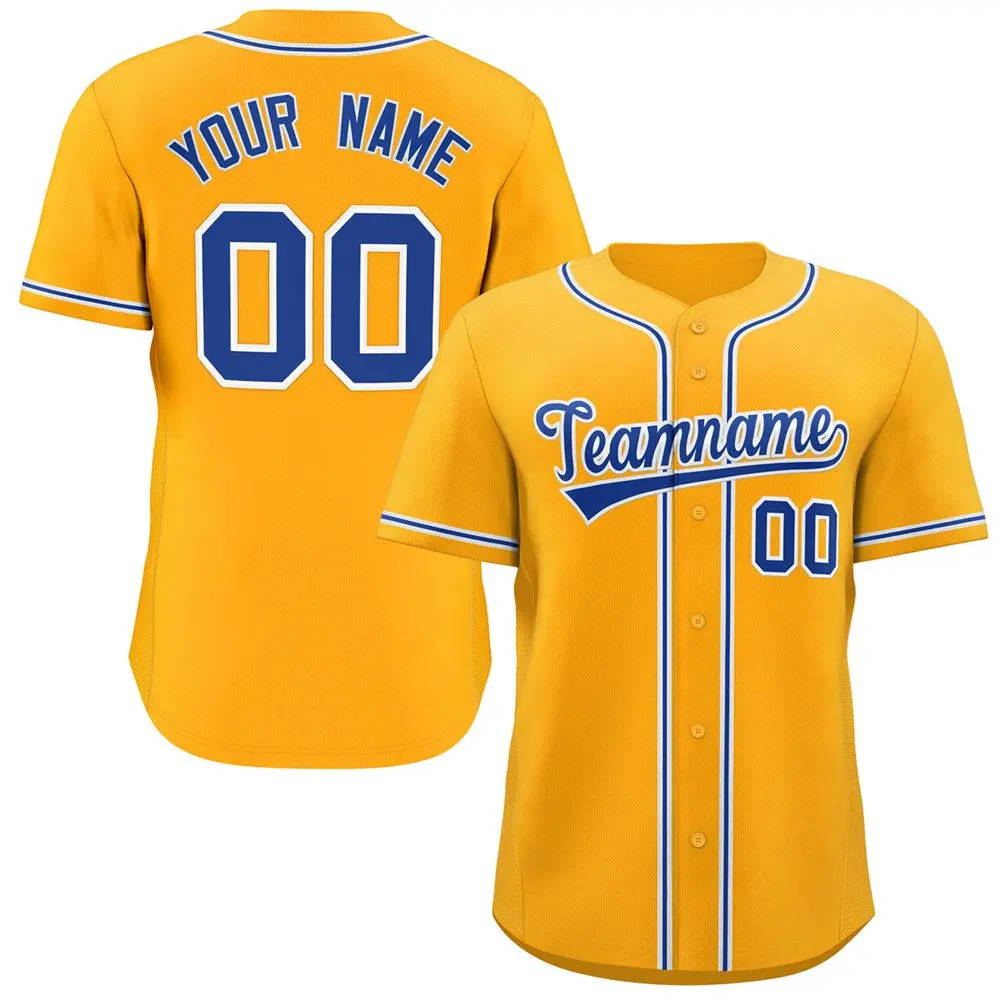 Yellow White-Royal Classic Style Baseball Jersey