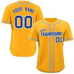 Yellow White-Royal Classic Style Fashion Baseball Jersey 1