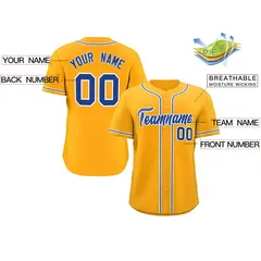 Yellow White-Royal Classic Style Fashion Baseball Jersey 2