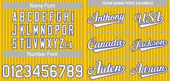 Yellow White-Royal Stripe Authentic Fashion Baseball Jersey 3