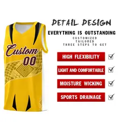 Yellow White Snake Scale Venomous Fang Graffiti Basketball Jersey 2