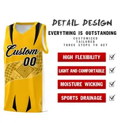 Yellow White Snake Scale Venomous Fang Graffiti Basketball Jersey 2